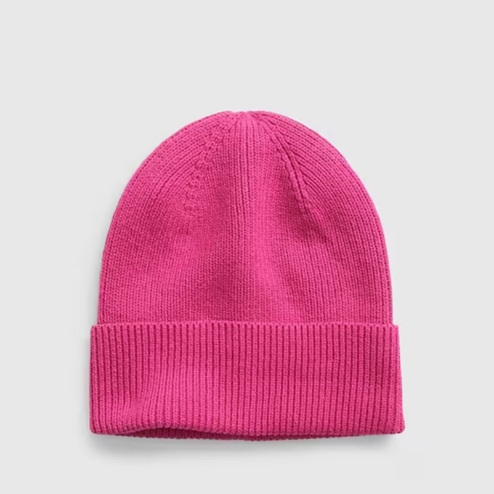 GAP NWT‎ Organic Ribbed Fold Over Beanie - Super Neon Pink